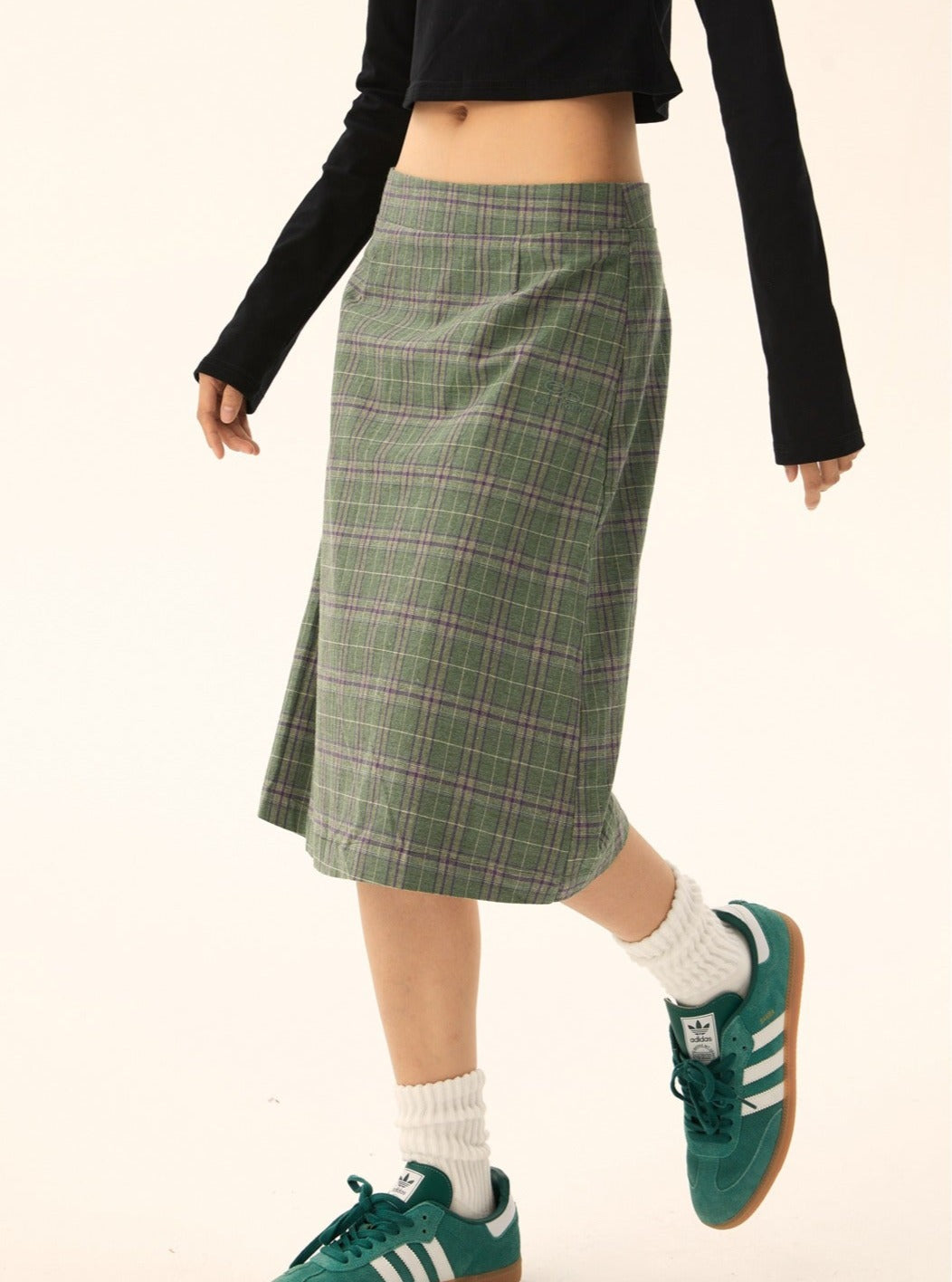 American retro A-line mid-length skirt