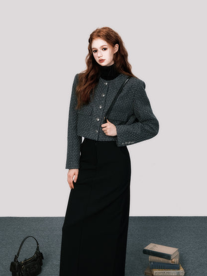 Loose straight suit long A-line skirt