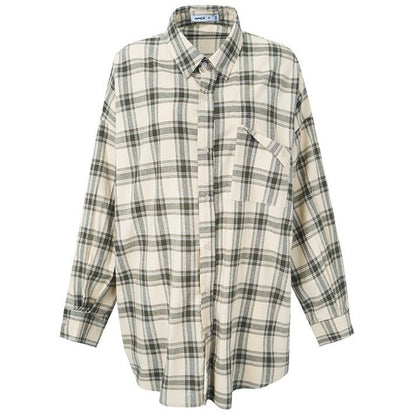 Sunscreen Plaid Long Sleeve Shirt Set