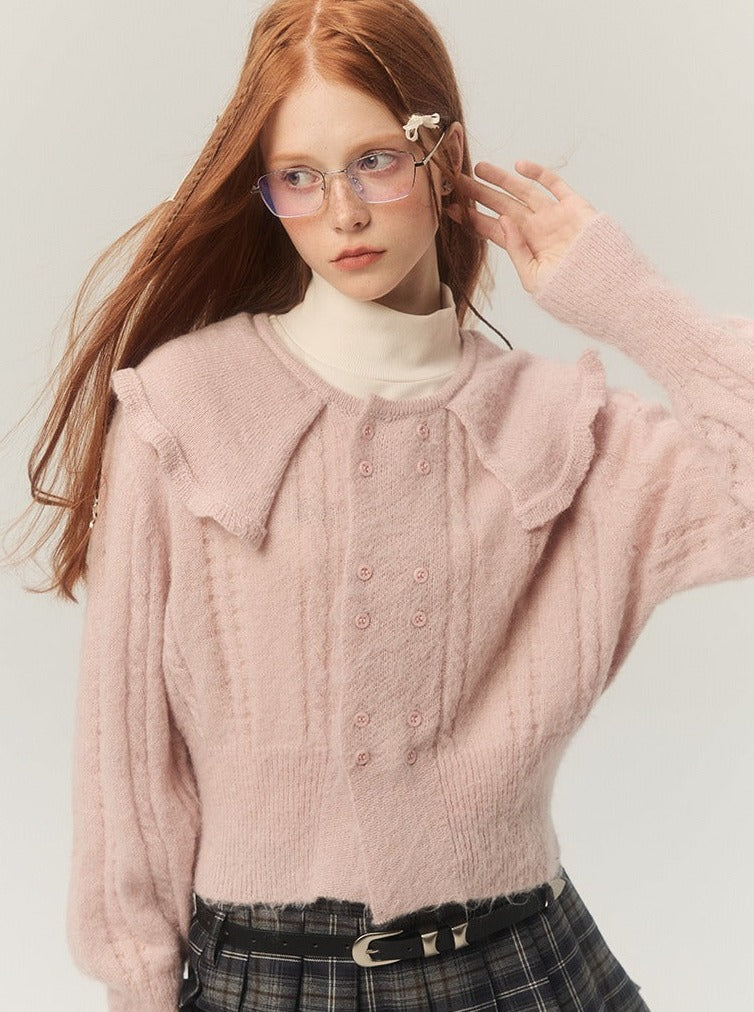 Cropped Mohair Sweater Knitted Tops