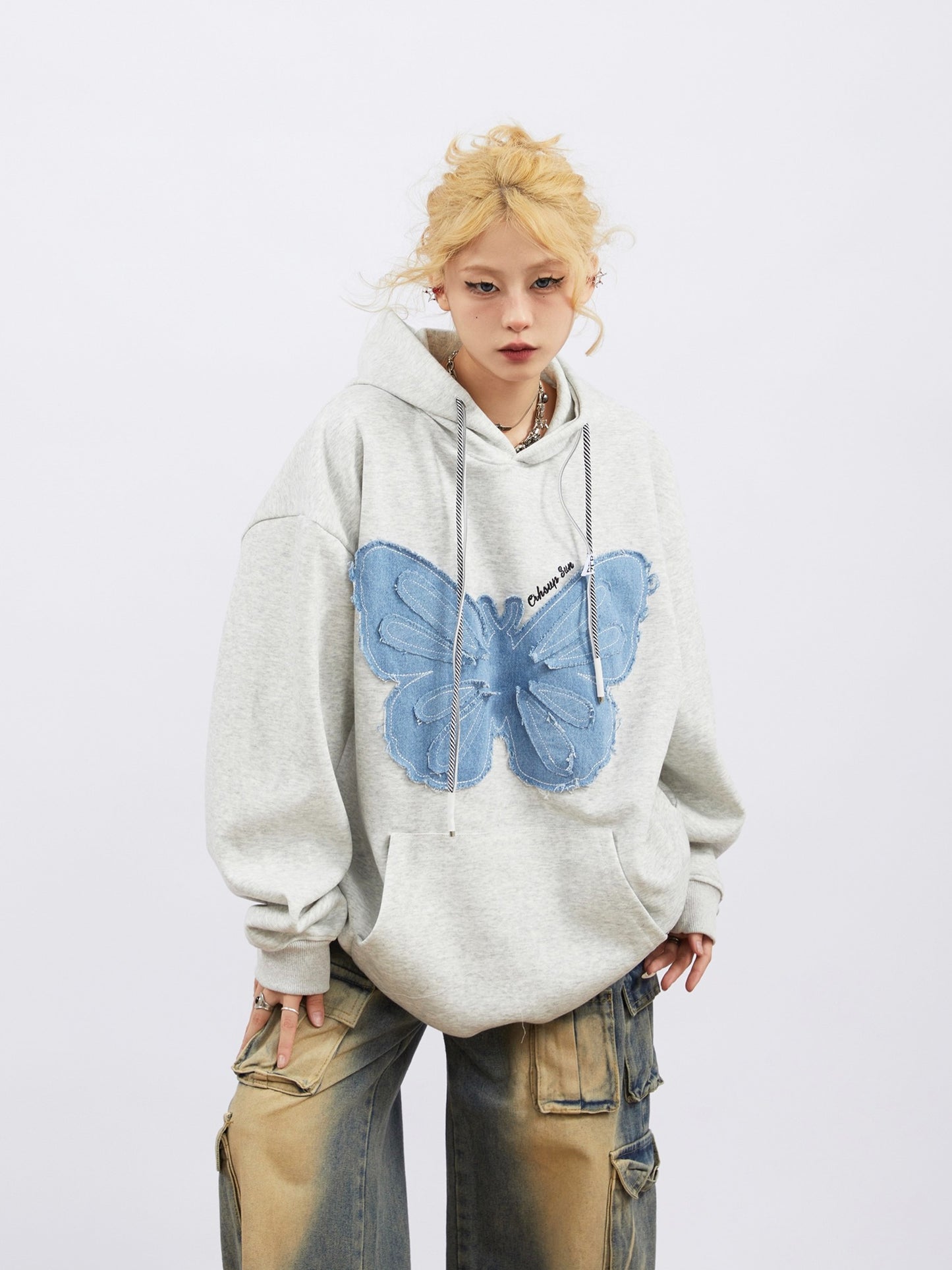 American retro loose casual hooded sweatshirt