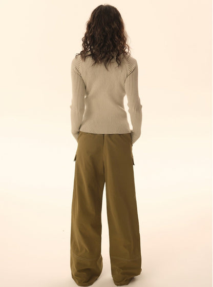 Loose straight casual trousers