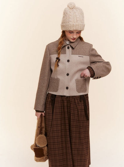 Stitched Tweed Short Jacket