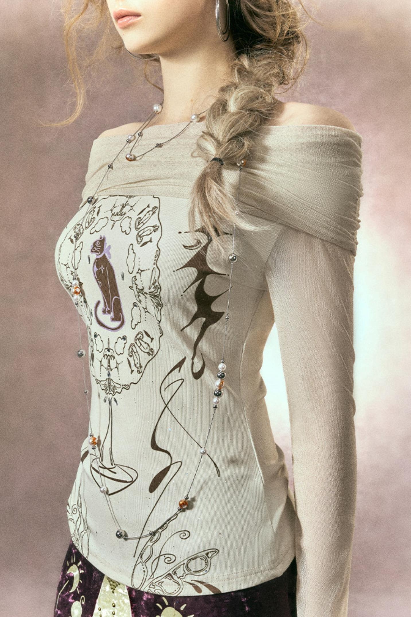 Hand-Painted Star-Wishing Blouse