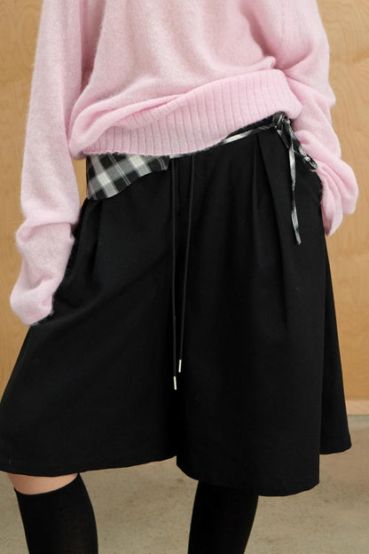 Color-Blocked Plaid Culottes