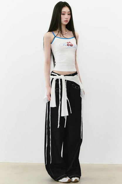 Irregular Waist Wide Leg Jeans