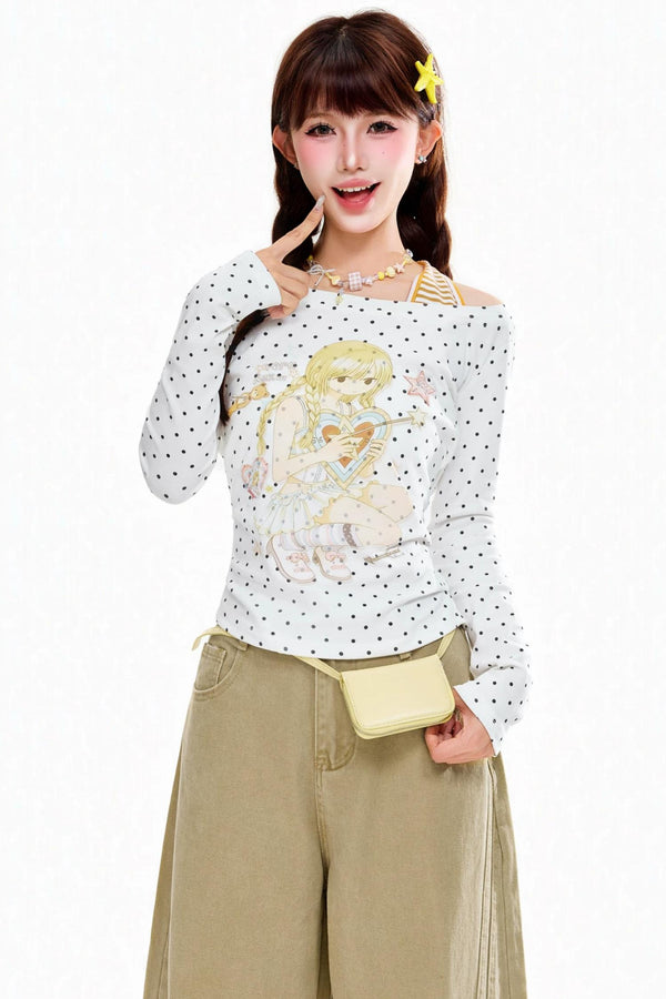 Anime Polka Dot Halter Top