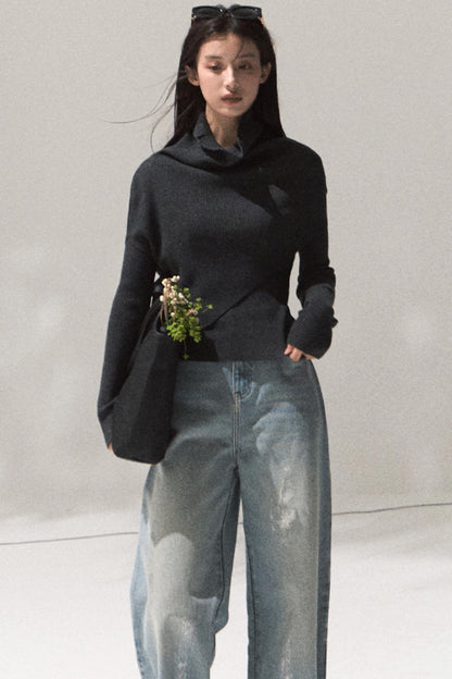 Moonlit Wool Knit Sweater