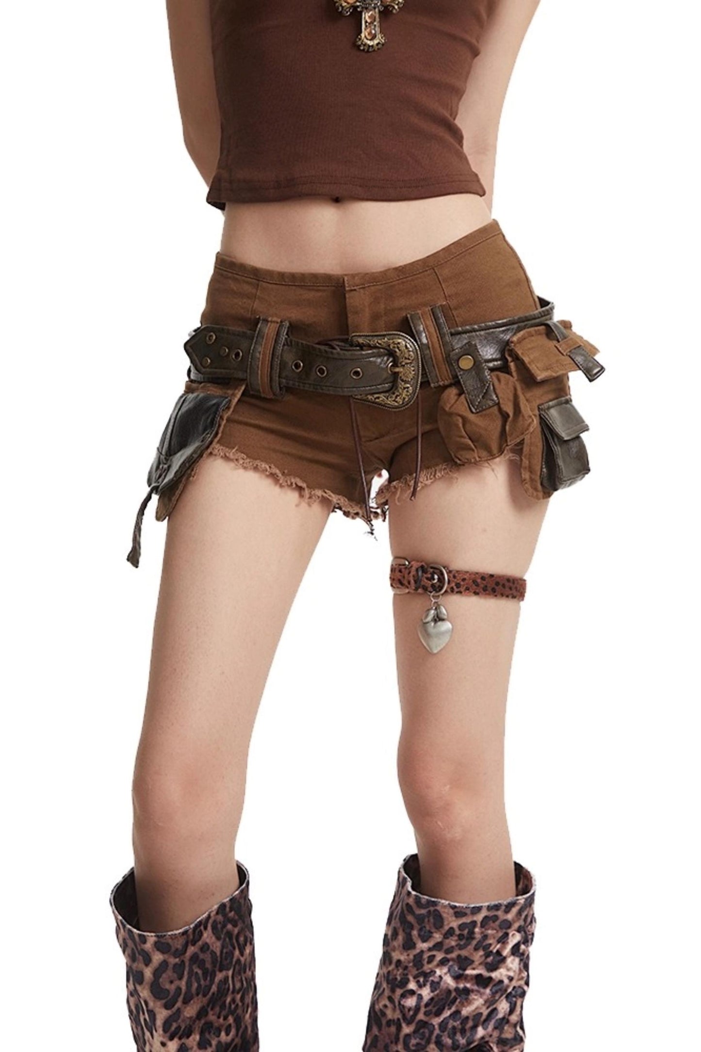Denim Spice Brown Shorts