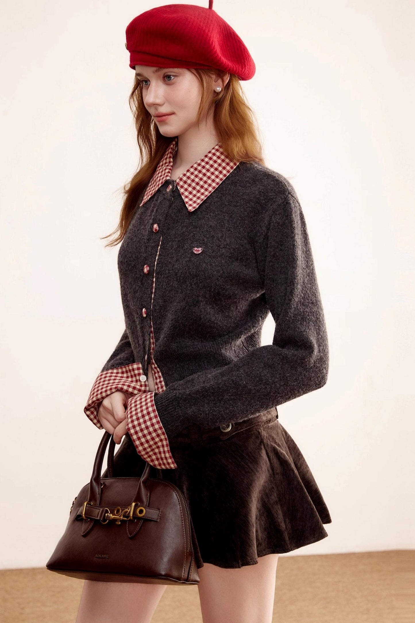 Patchwork Wool Cardigan Sweater