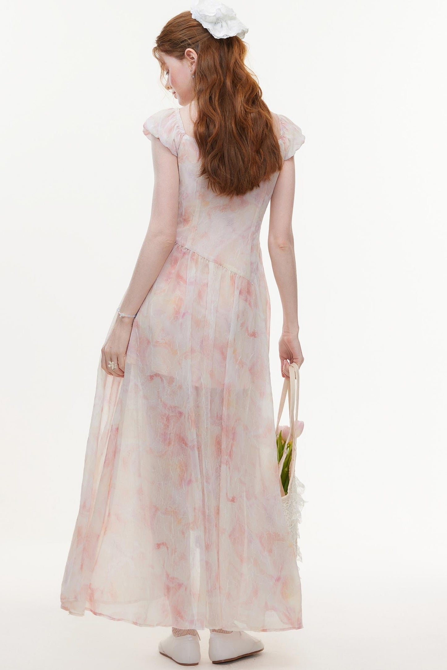 Pink Chiffon A-Line Dress