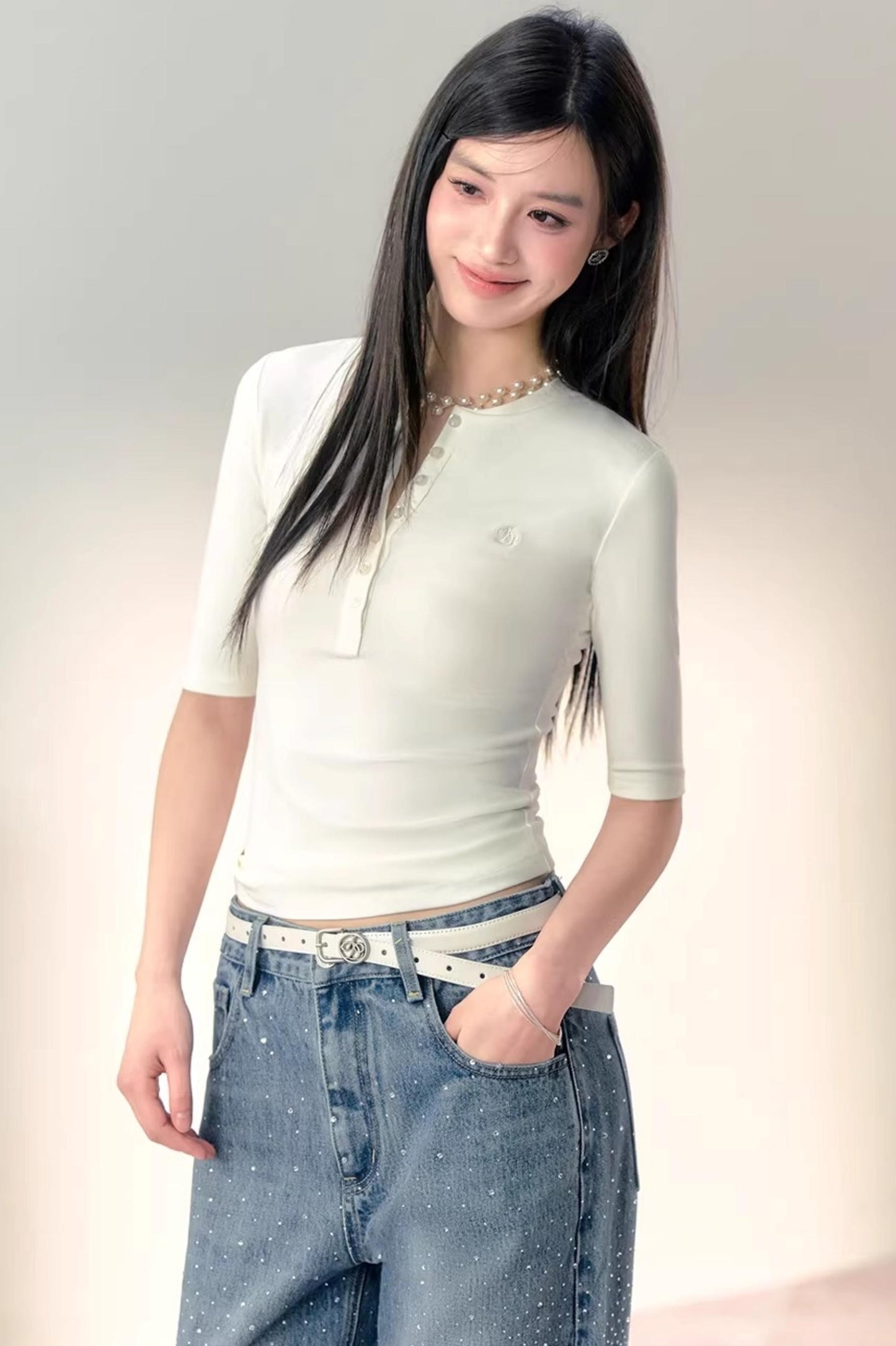 Versatile Slim-Fit Henley Top