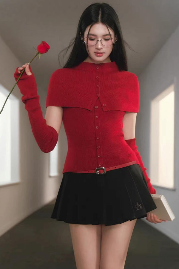 Slim-Fit Knit Cardigan Set-Up