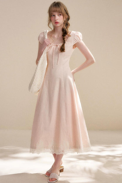 Custom-Dyed Lace A-Line Dress