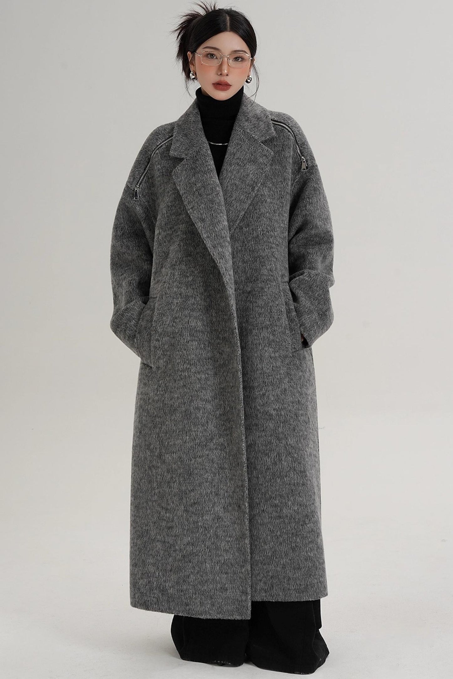 Elegant Shoulder Wool Coat