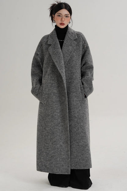 Elegant Shoulder Wool Coat