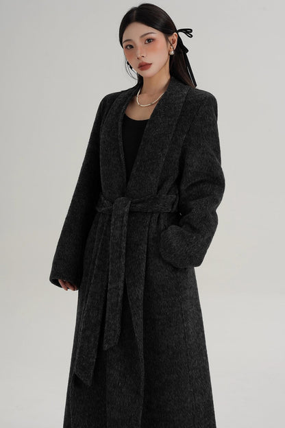 Elegant Double-Sided Long Wool Coat