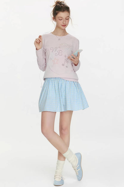 Woven Track Lace Midi Skirt