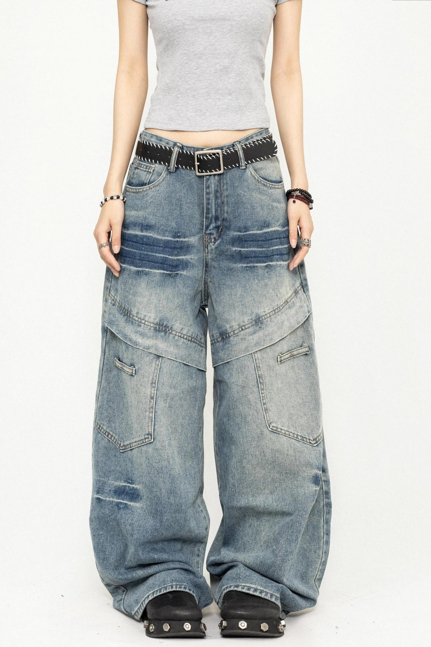 Wide-Leg Denim Jeans