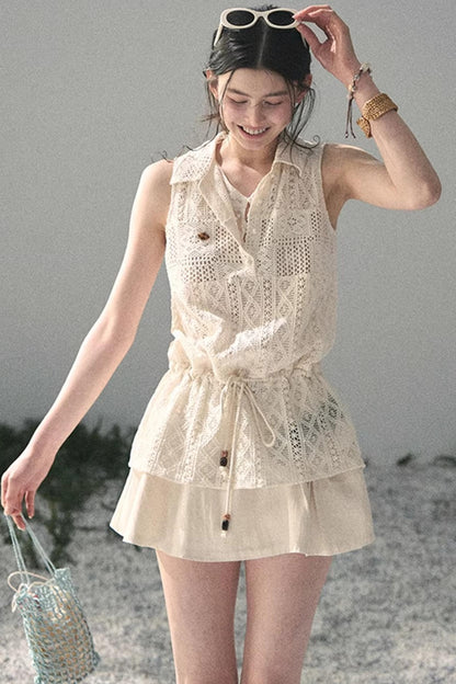 Lace Hollow-Out Summer Top