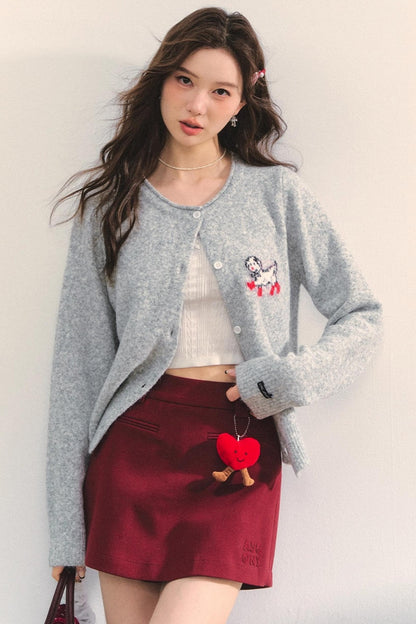 Soft Glutinous Dalmatian Jacquard Cardigan