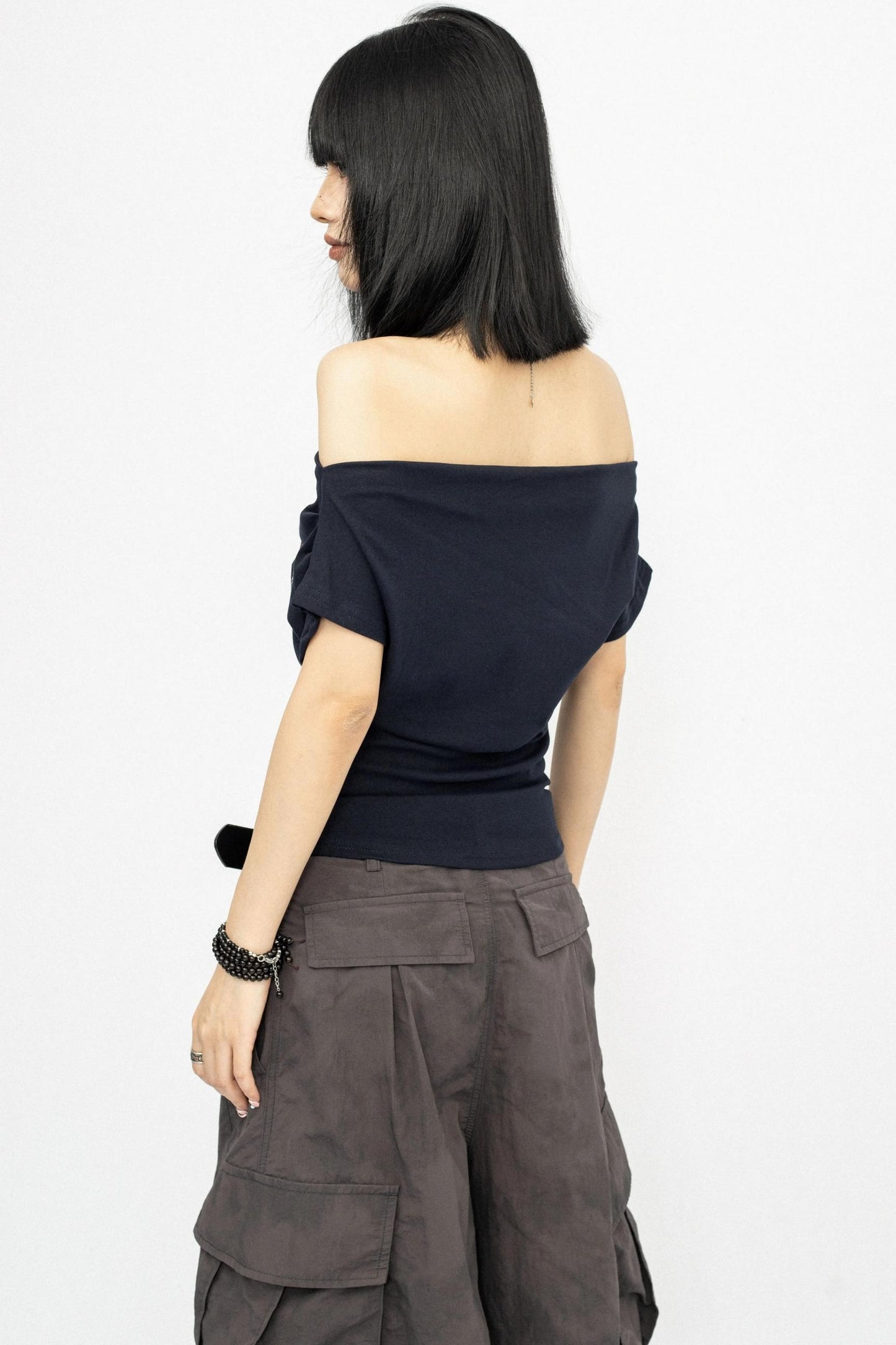 Summer Shoulder Letters T-Shirt