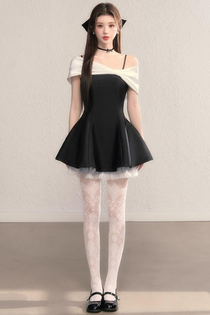 Gently Twisted French A-Line Puffy Dress