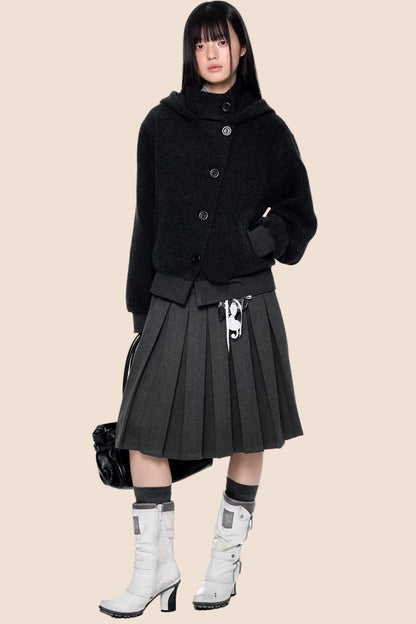 Vintage Woolen Hooded Jacket