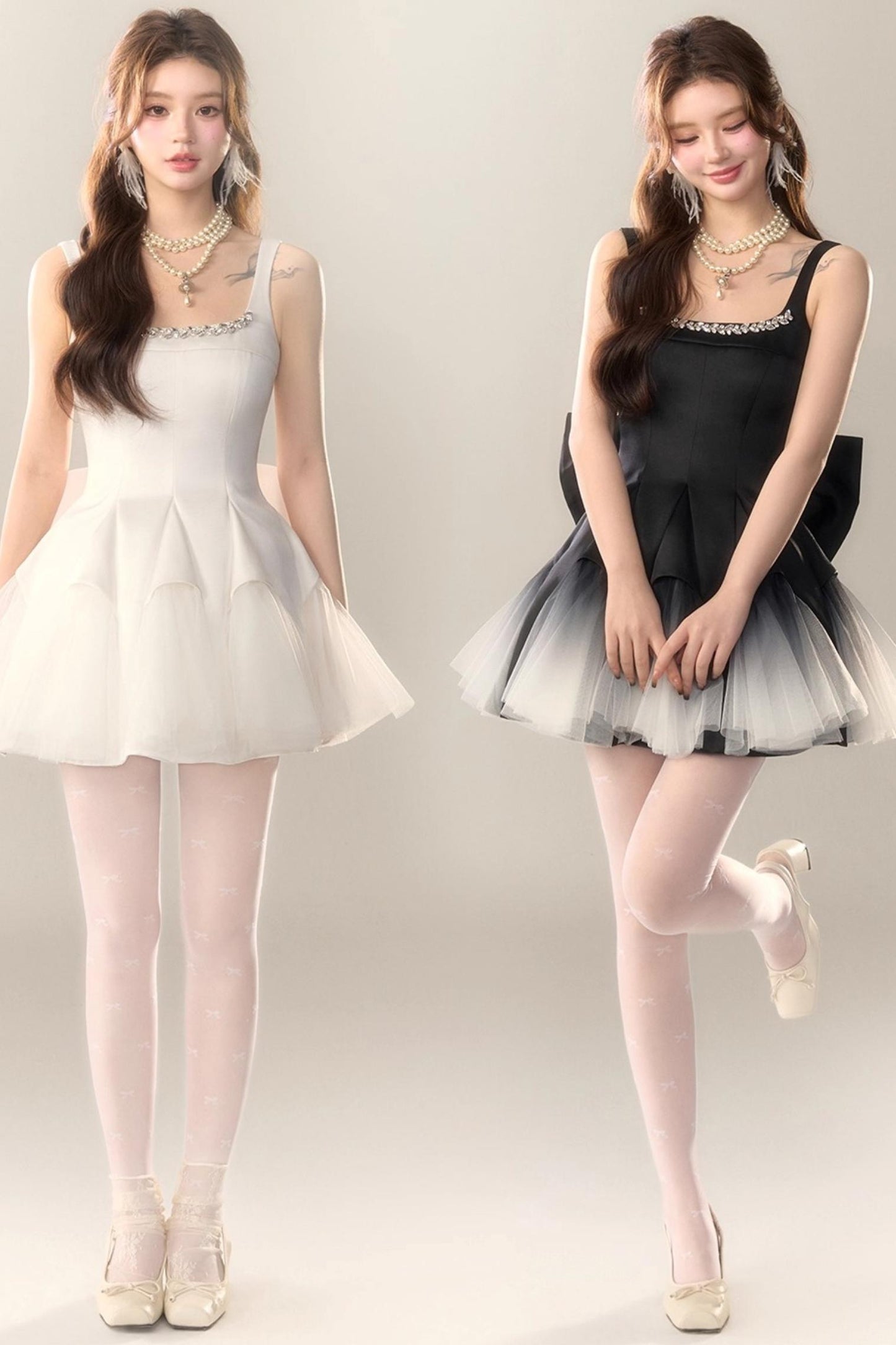 Swan Dance Mesh Panelled Slip Dress