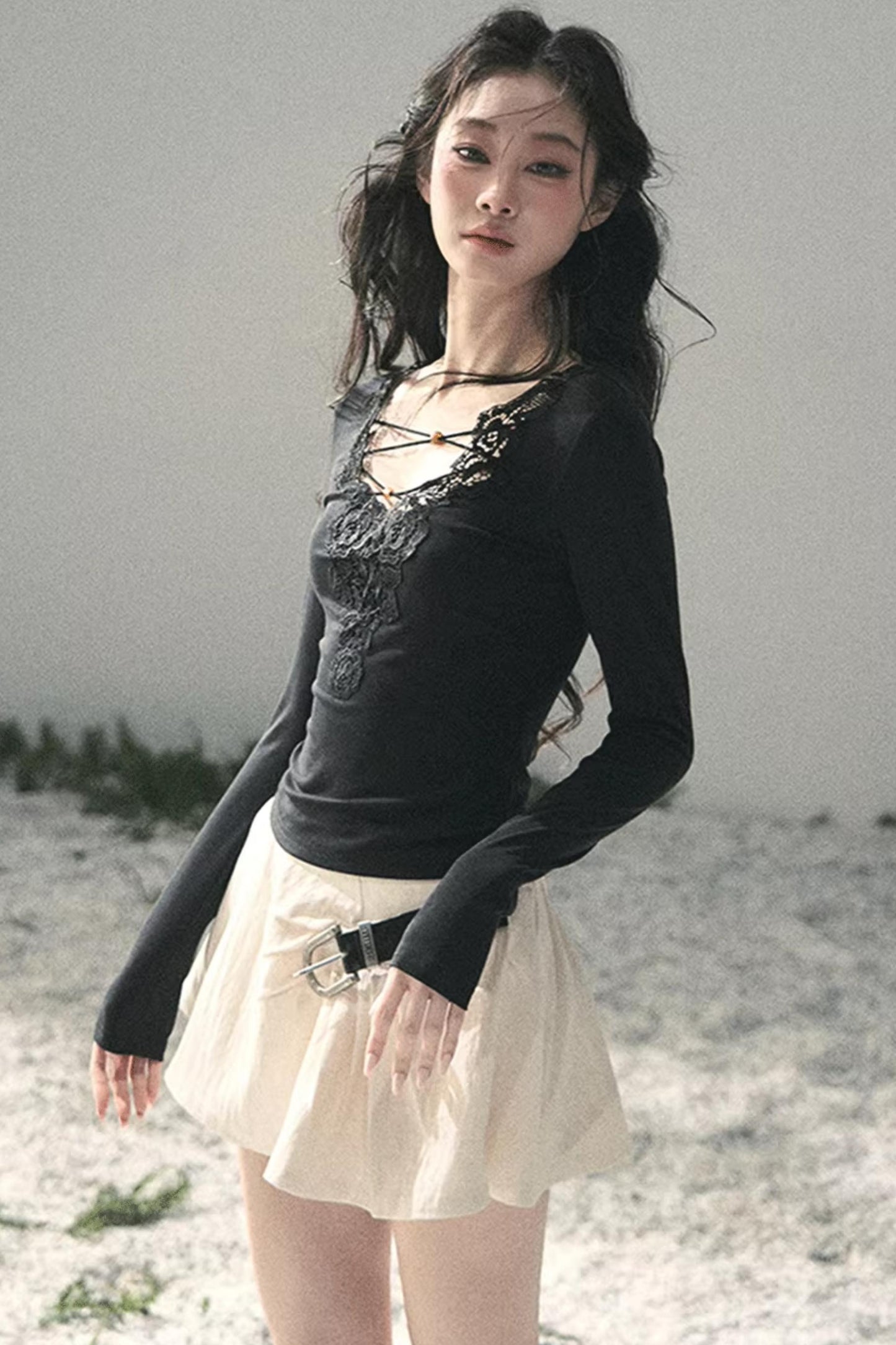 Lace V-Neck Summer Top