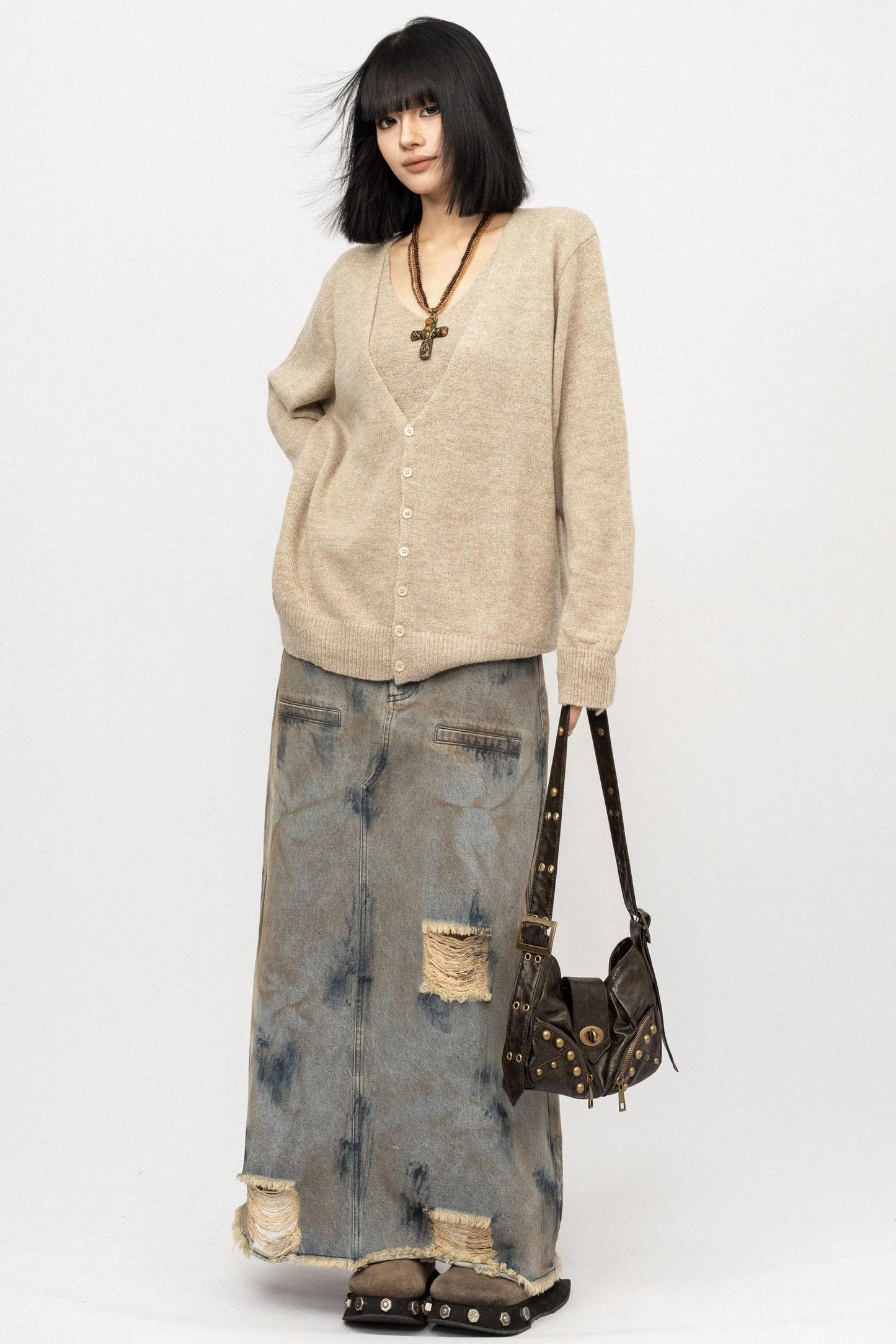 Knitted V-Neck Cardigan