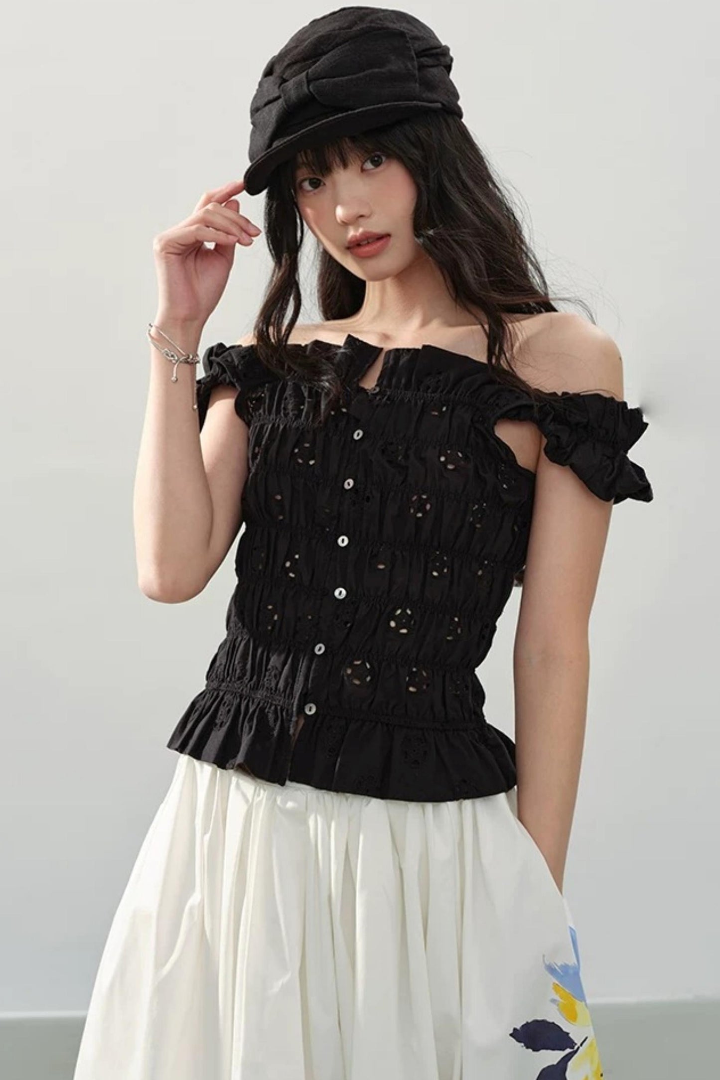 Dark Night Ruched Top