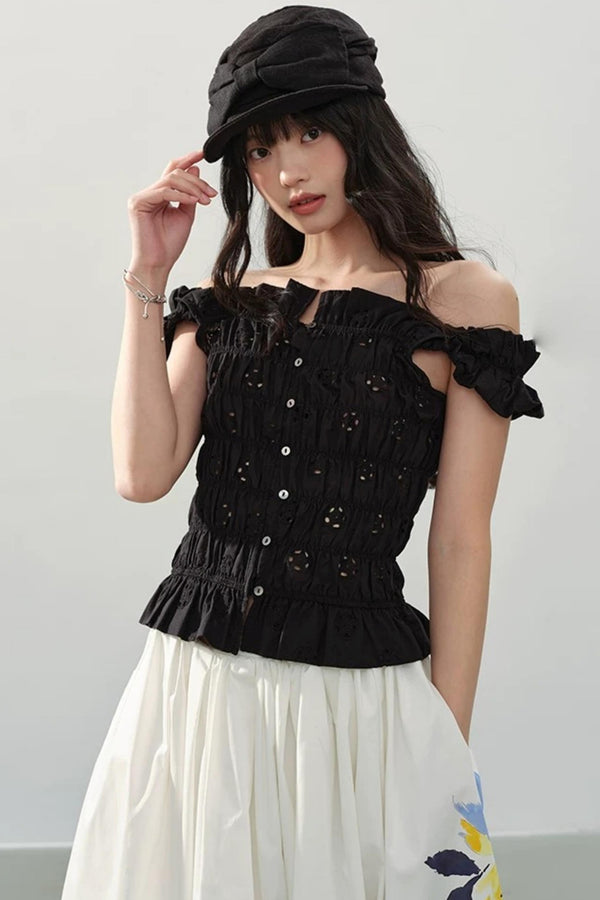 Dark Night Ruched Top