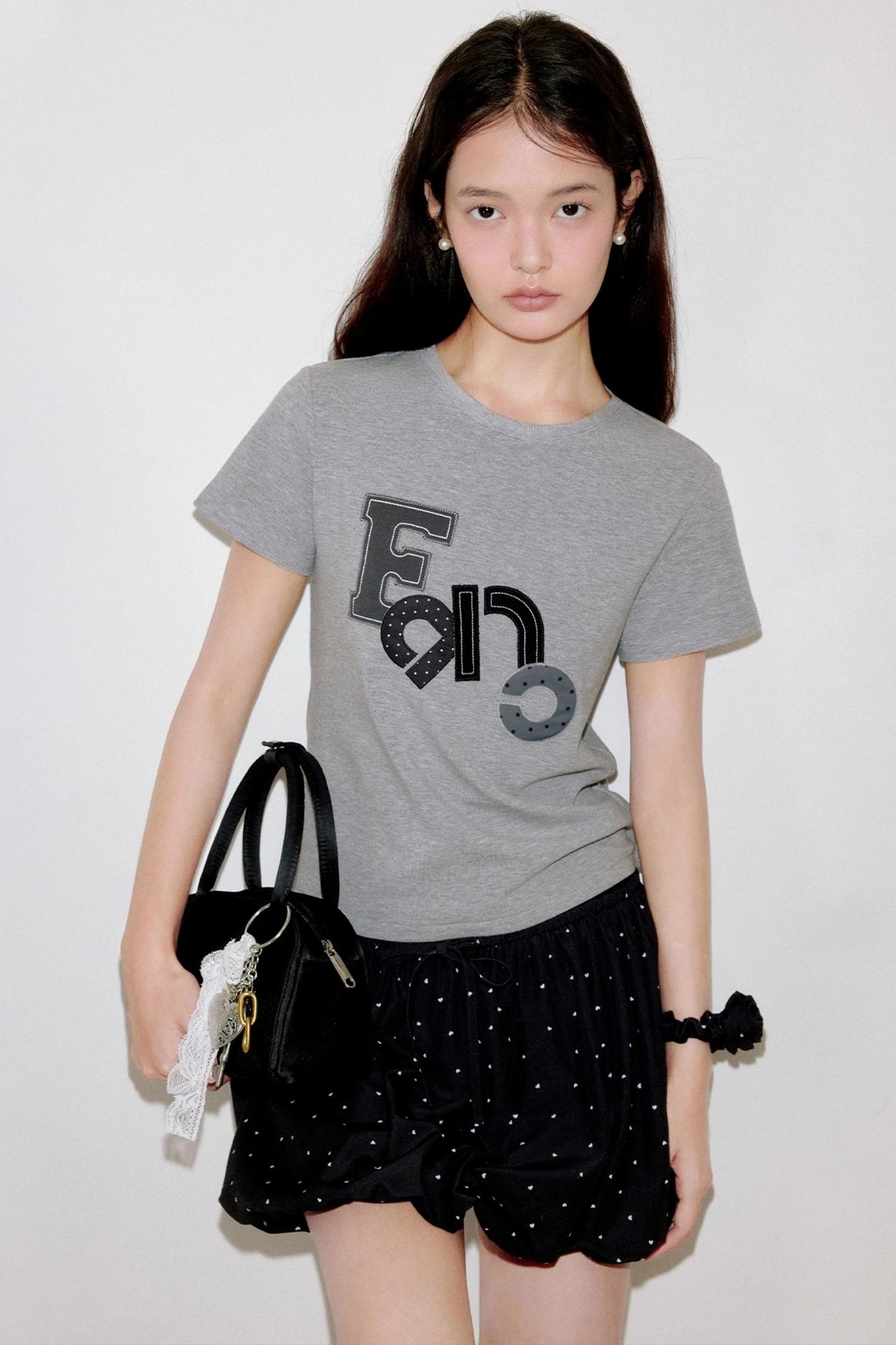 Niche Polka Dot Shoulder T-Shirt