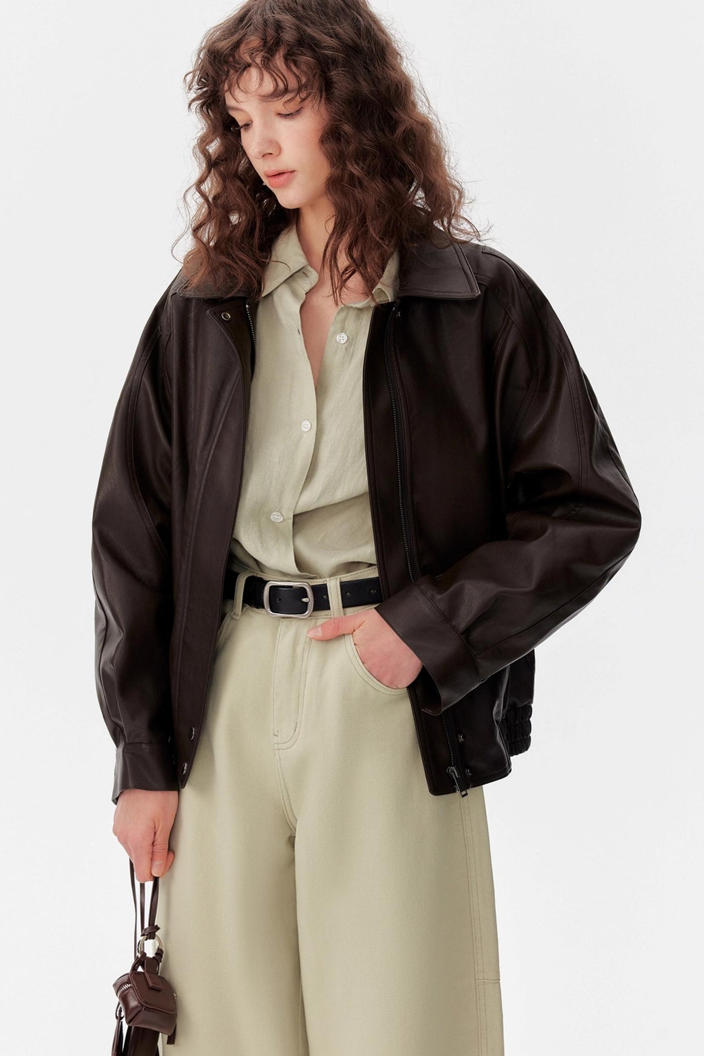 Vintage Leather Cargo Jacket