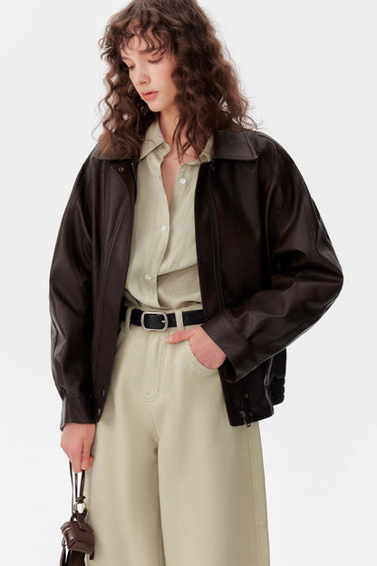 Vintage Leather Cargo Jacket