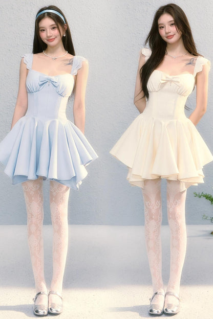 Golden Bow A-Line Dress