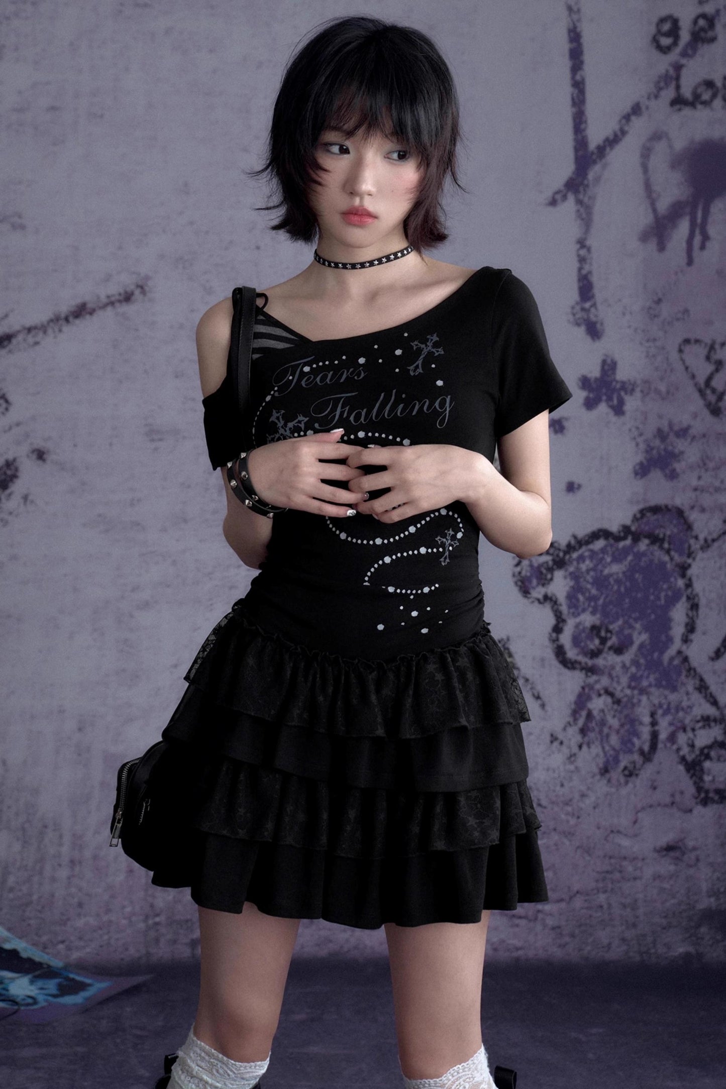 Slash Print Patchwork Dress