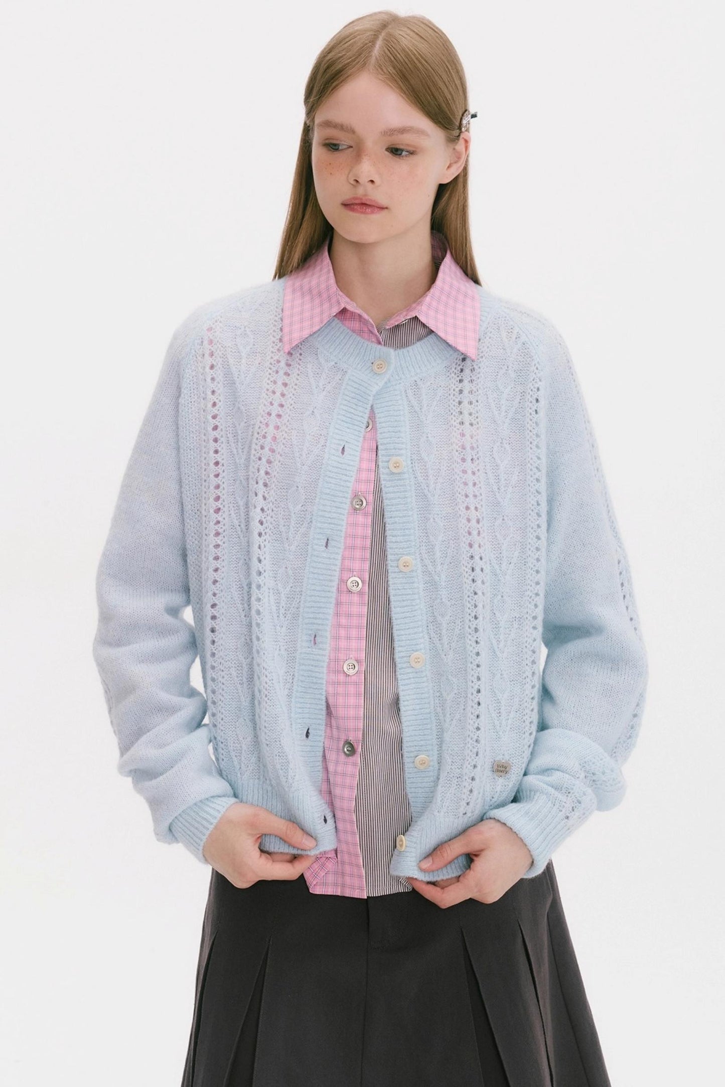 Cloud-Like Small Flower Cardigan