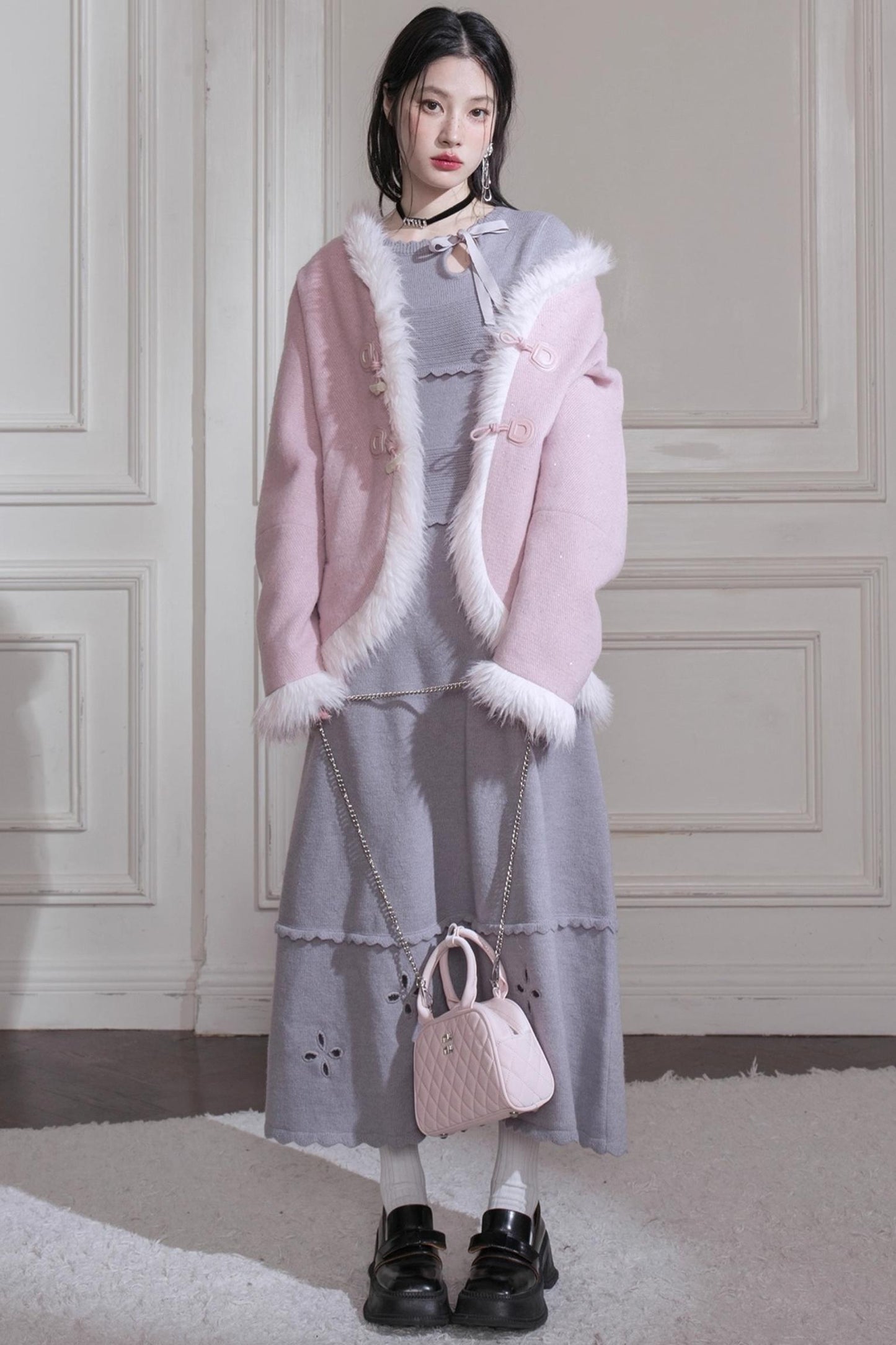 Snow Cherry Wool Coat