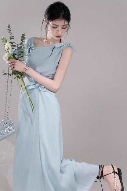 Twisted Cyan Blue Dress