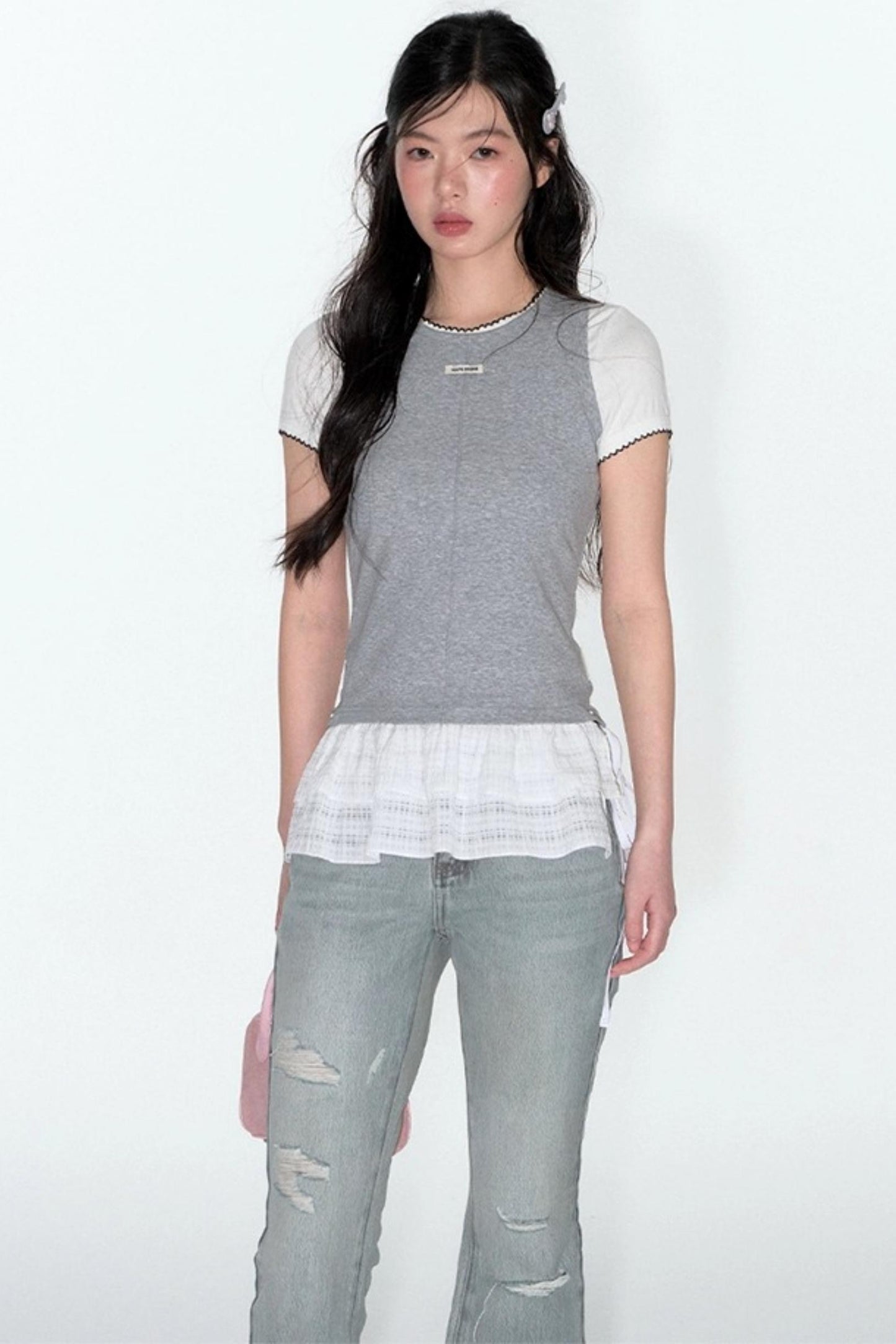 Detachable Lace Stitched Tank Top