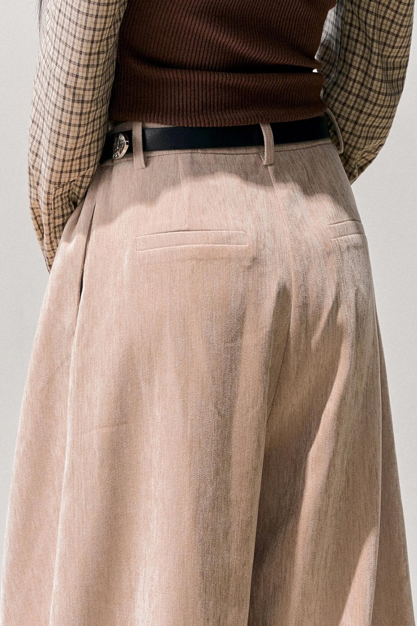 Fleece-Lined Wide-Leg Pants