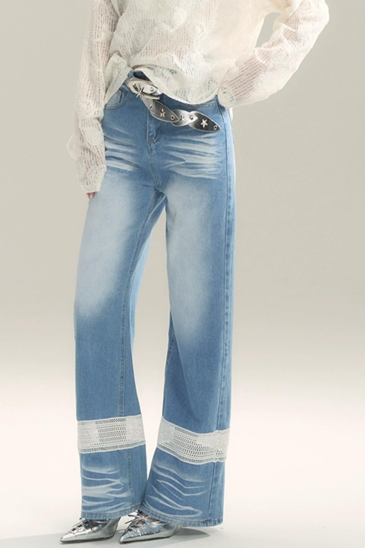 Moody Blue Cutout Jeans