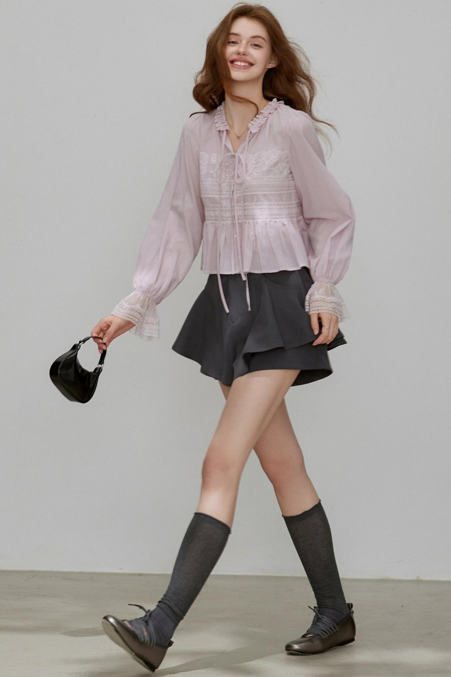 Autumn V-Neck Tencel Shirt