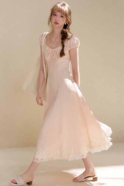 Custom-Dyed Lace A-Line Dress