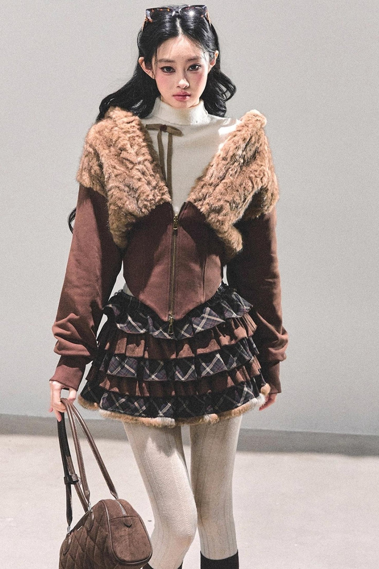 Sleeping with Snow Lamb Wool Coat