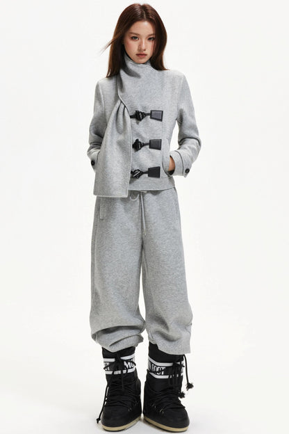 Retro Woolen Scarf Coat