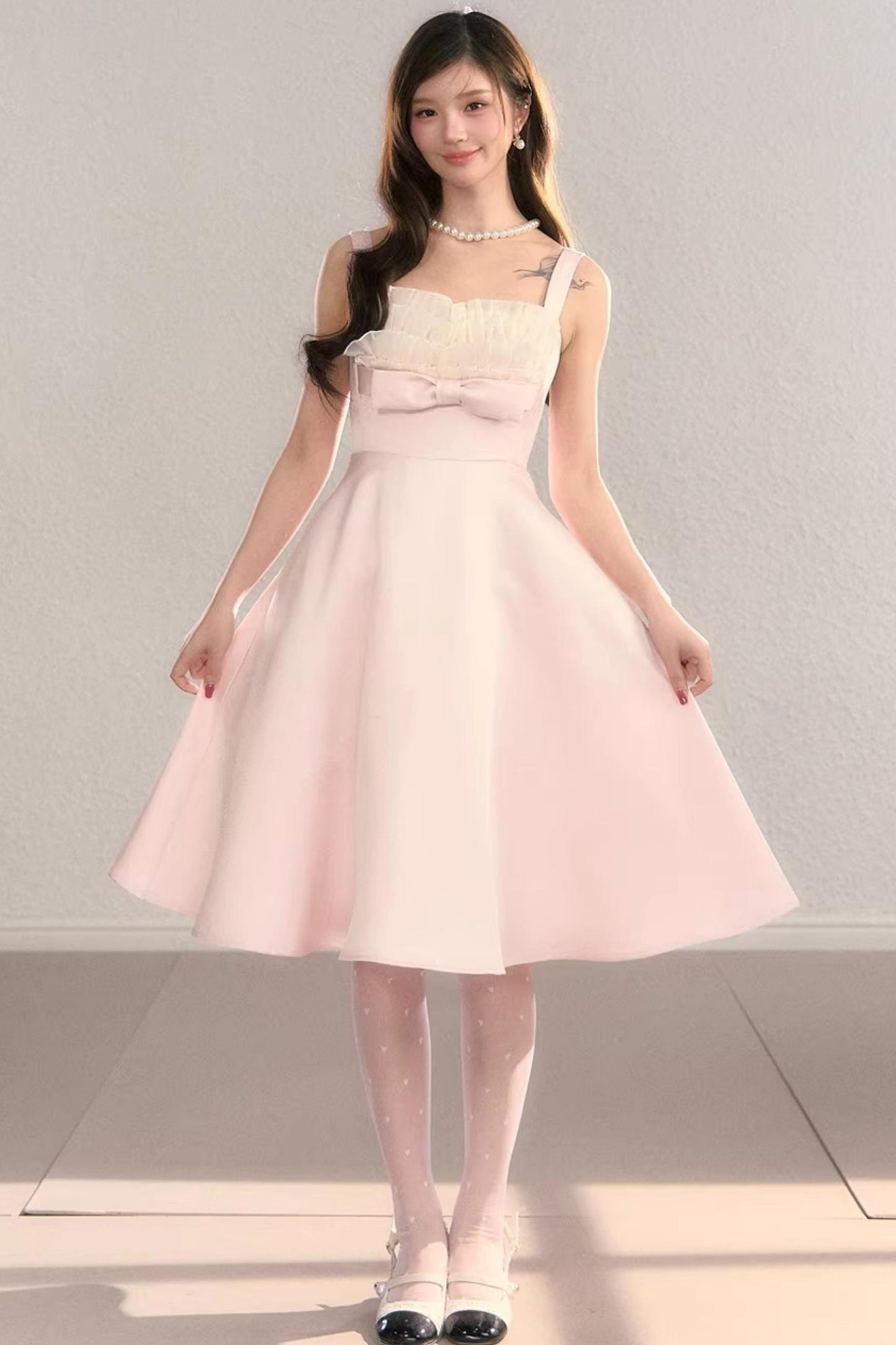 Light Pink Princess Lace Dress