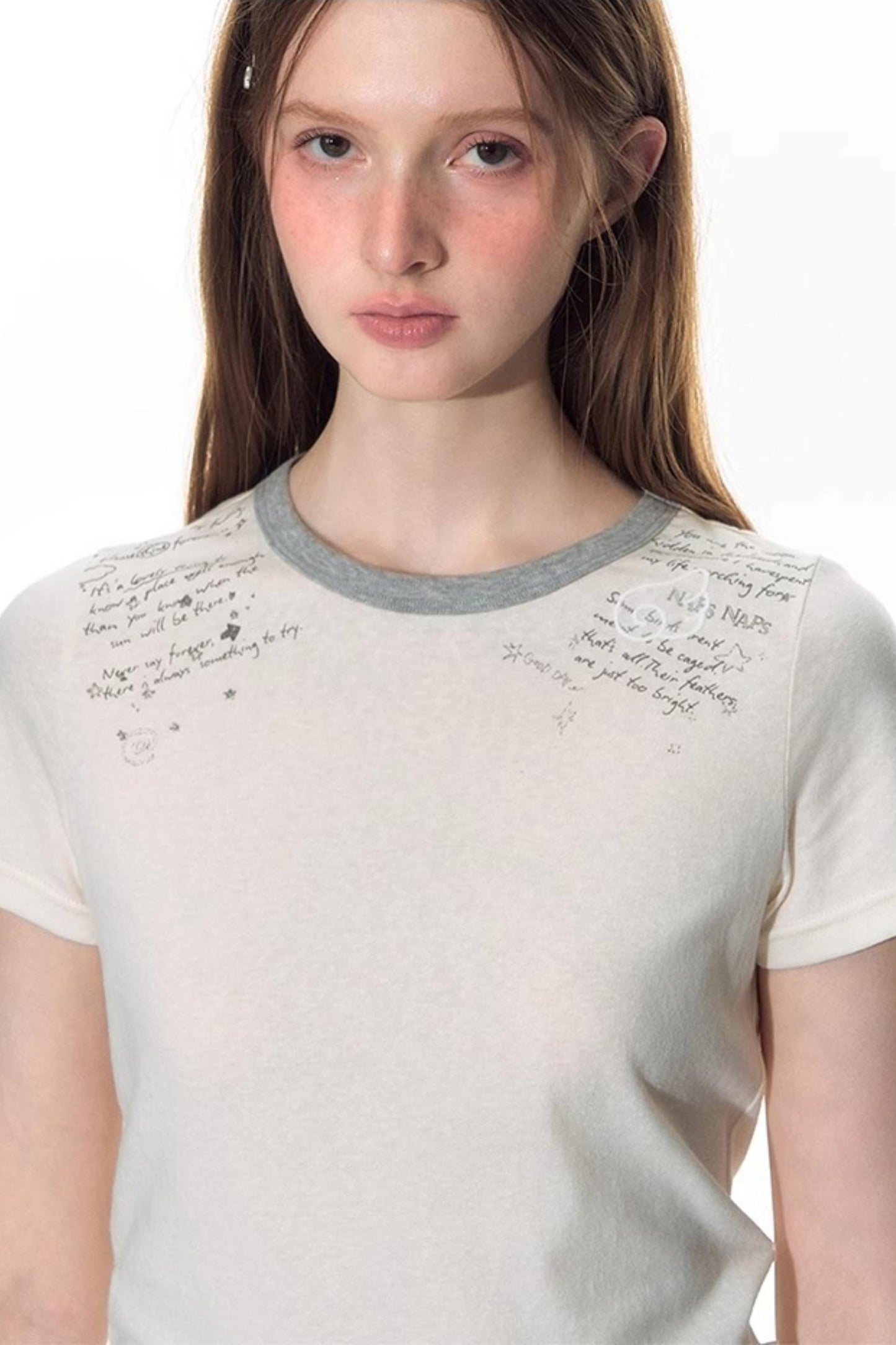 Original Patch Print Short Sleeve Summer Top